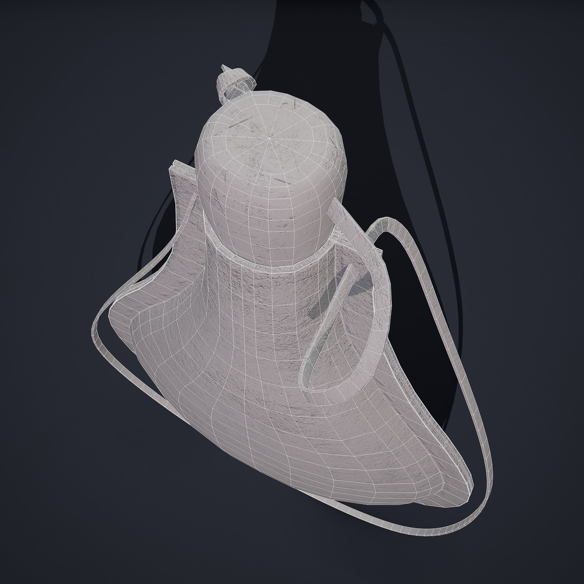 Medieval Leather Water Bottle Low-poly 3D model_25