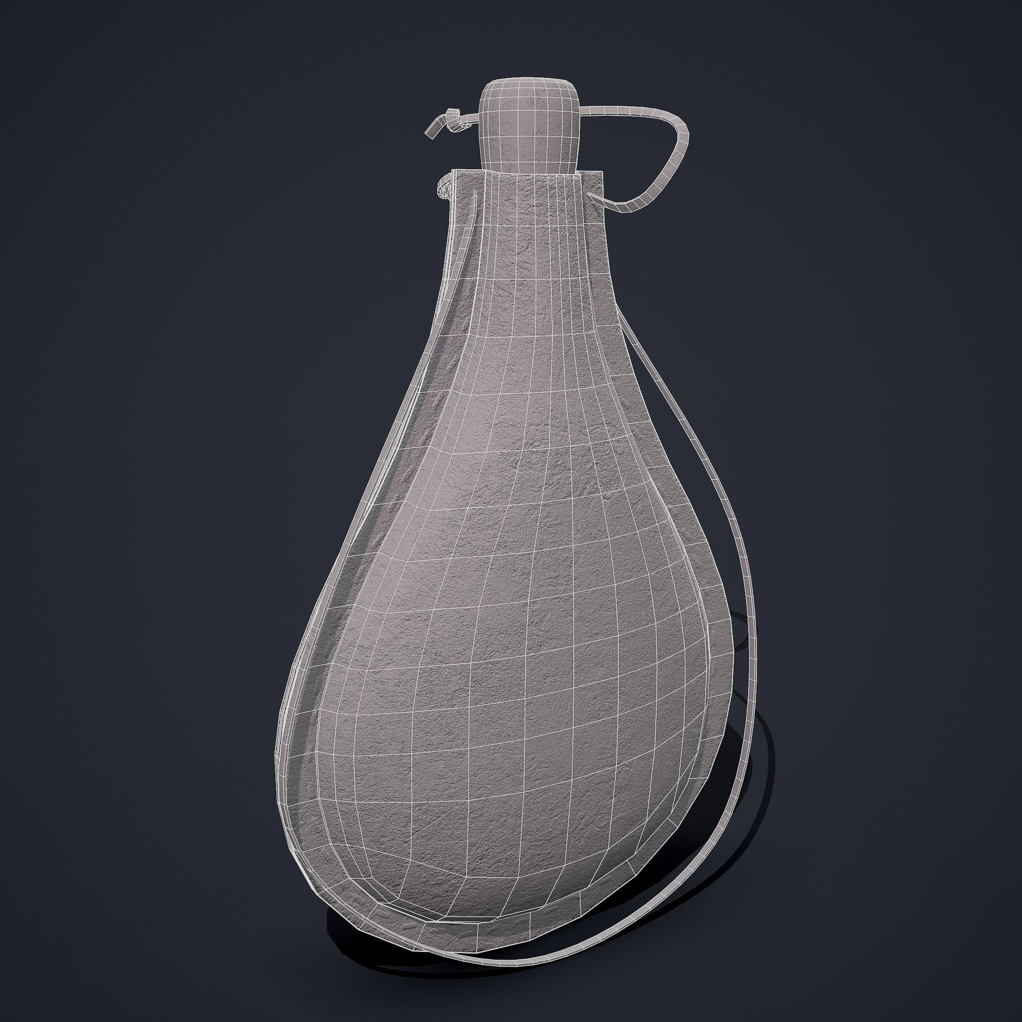Medieval Leather Water Bottle Low-poly 3D model_16