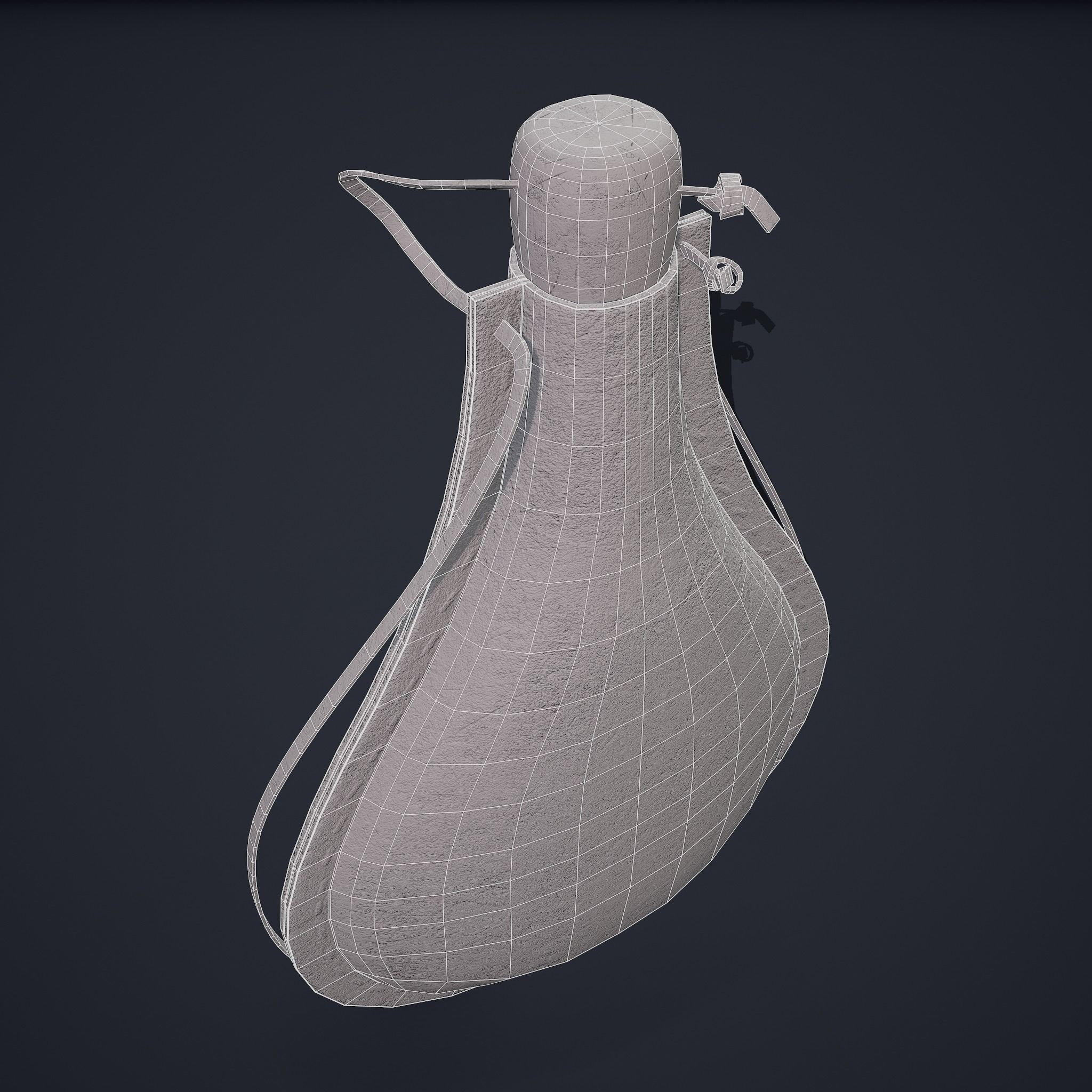 Medieval Leather Water Bottle Low-poly 3D model_21