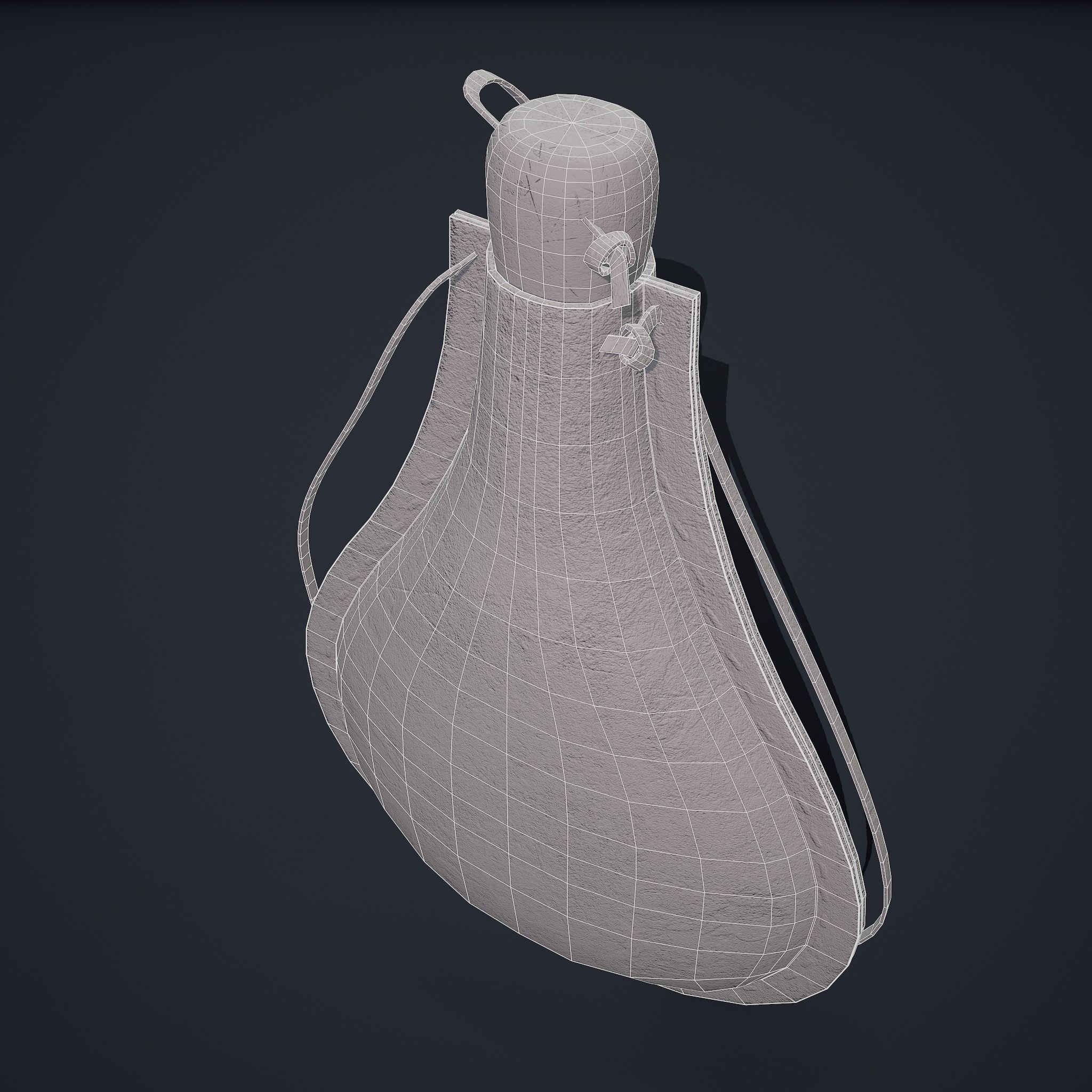 Medieval Leather Water Bottle Low-poly 3D model_22