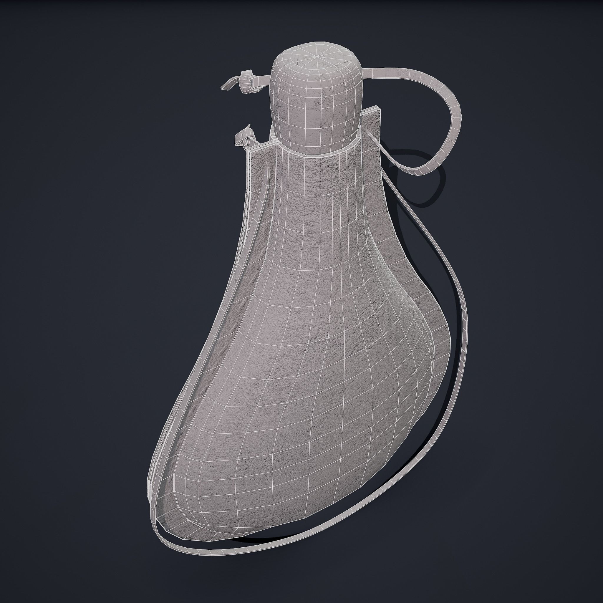 Medieval Leather Water Bottle Low-poly 3D model_23