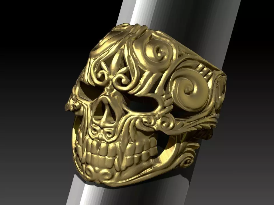 Heavy Ring Boss Chief Skull Jewel Man Woman 3D print model