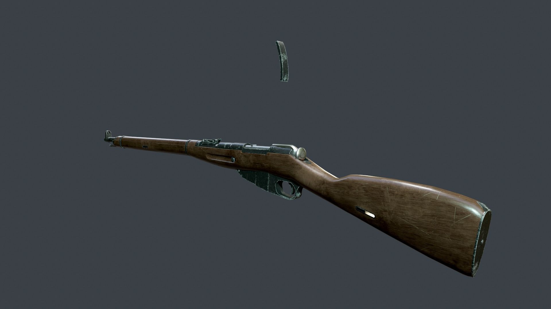 Mosin Nagant Rifle scratched Low-poly 3D model_2