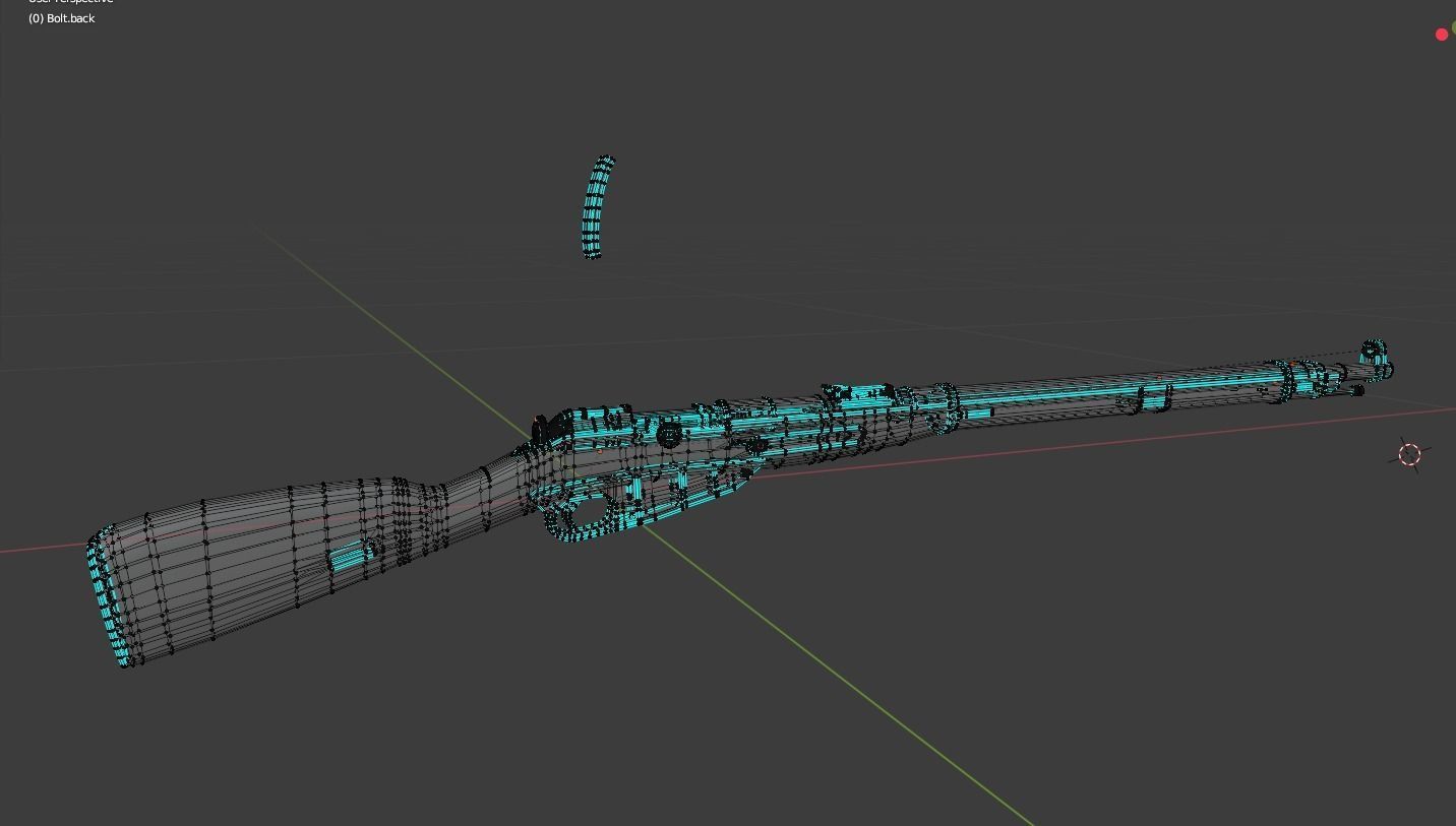 Mosin Nagant Rifle scratched Low-poly 3D model_13