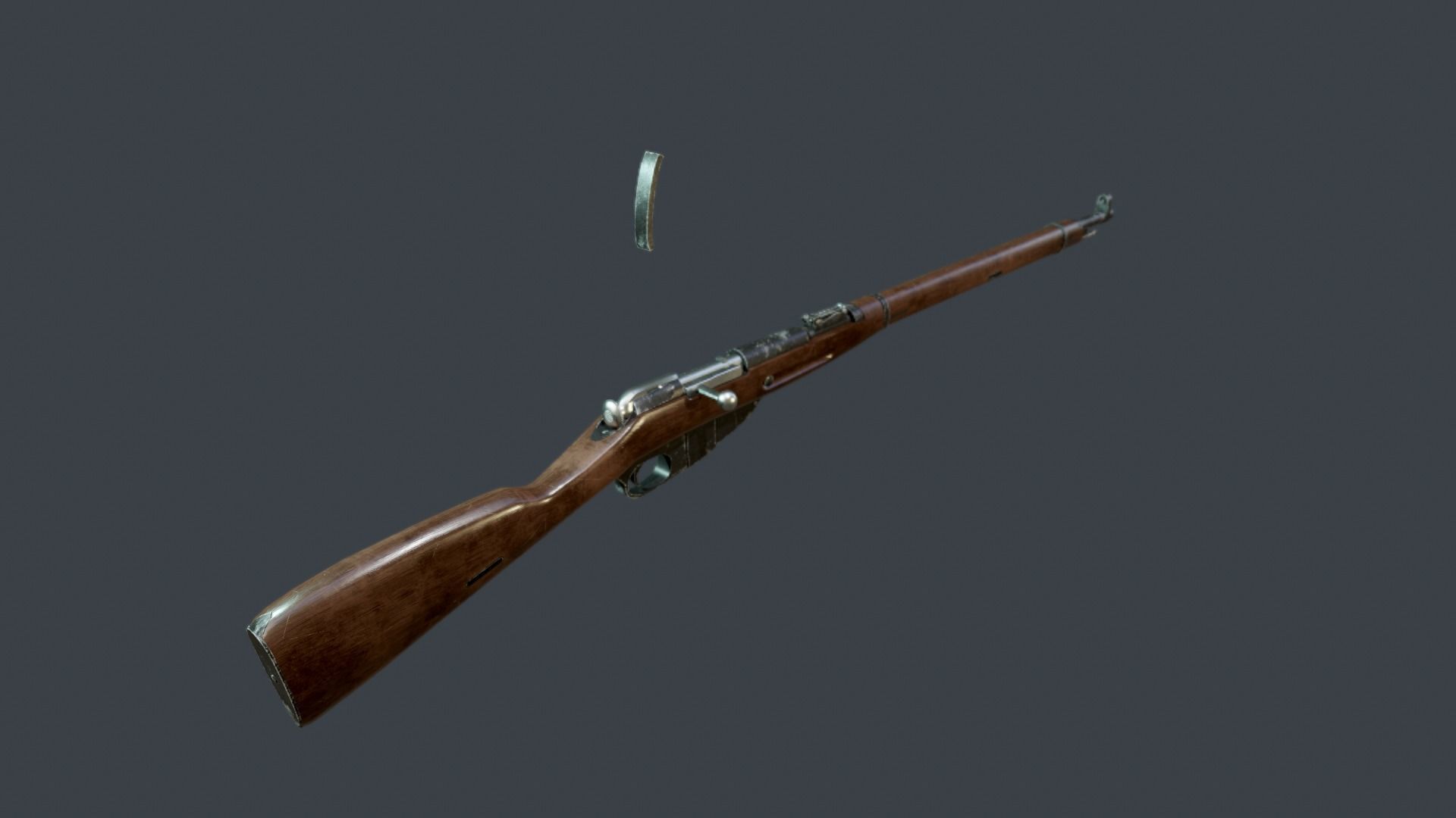 Mosin Nagant Rifle scratched Low-poly 3D model_7