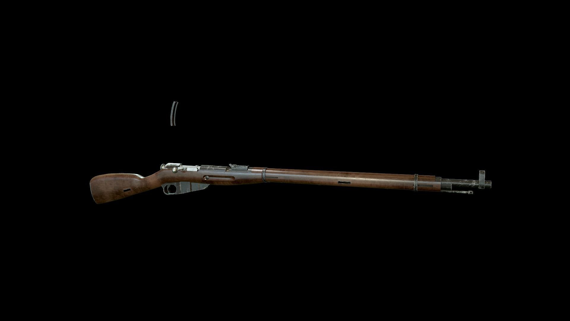 Mosin Nagant Rifle scratched Low-poly 3D model_12