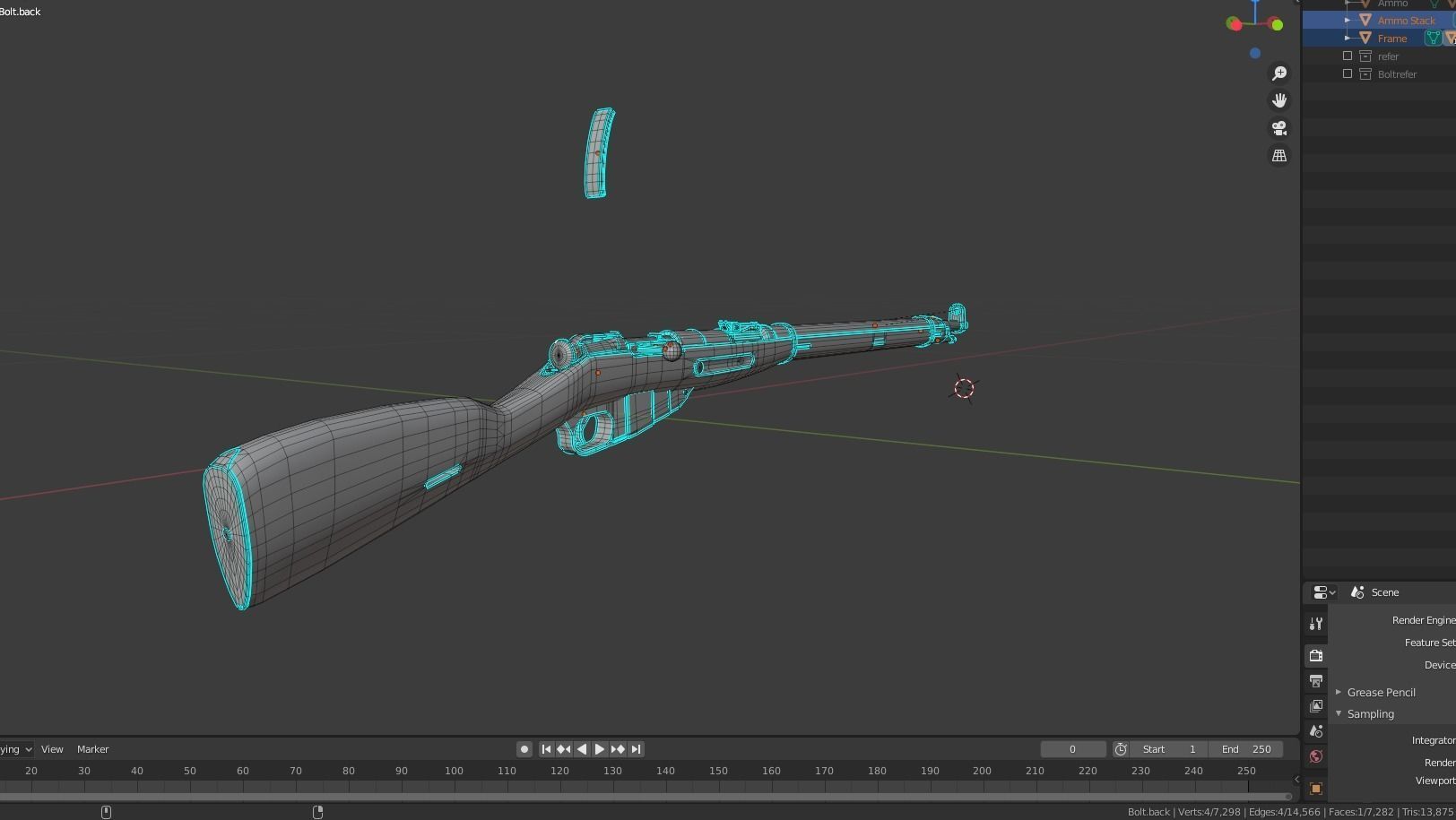 Mosin Nagant Rifle scratched Low-poly 3D model_14
