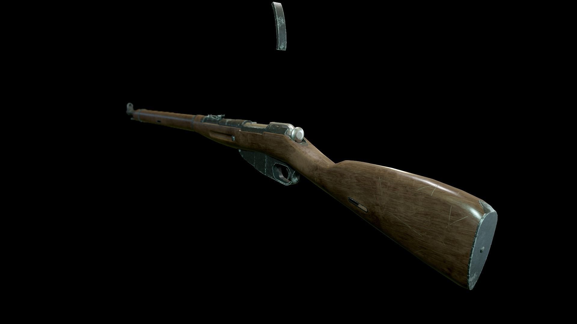 Mosin Nagant Rifle scratched Low-poly 3D model_6
