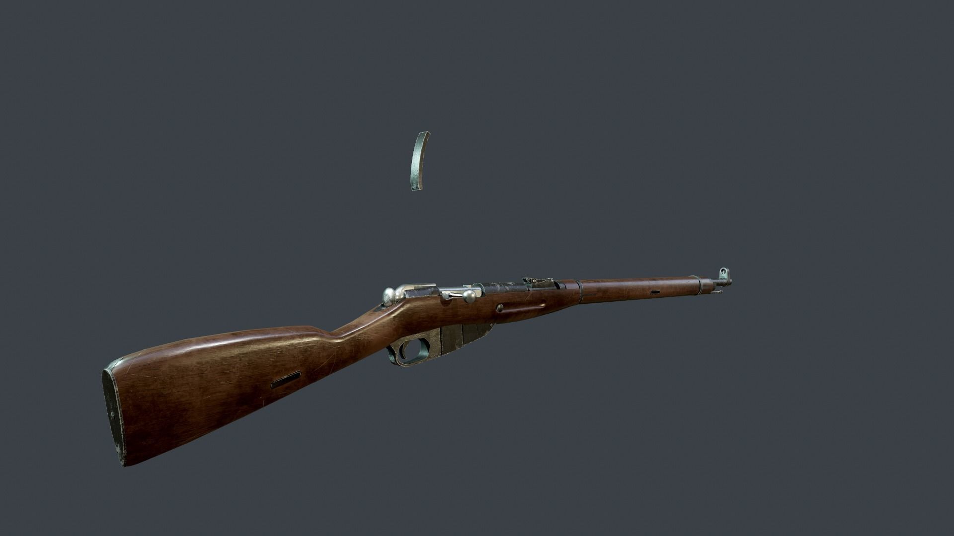 Mosin Nagant Rifle scratched Low-poly 3D model_3