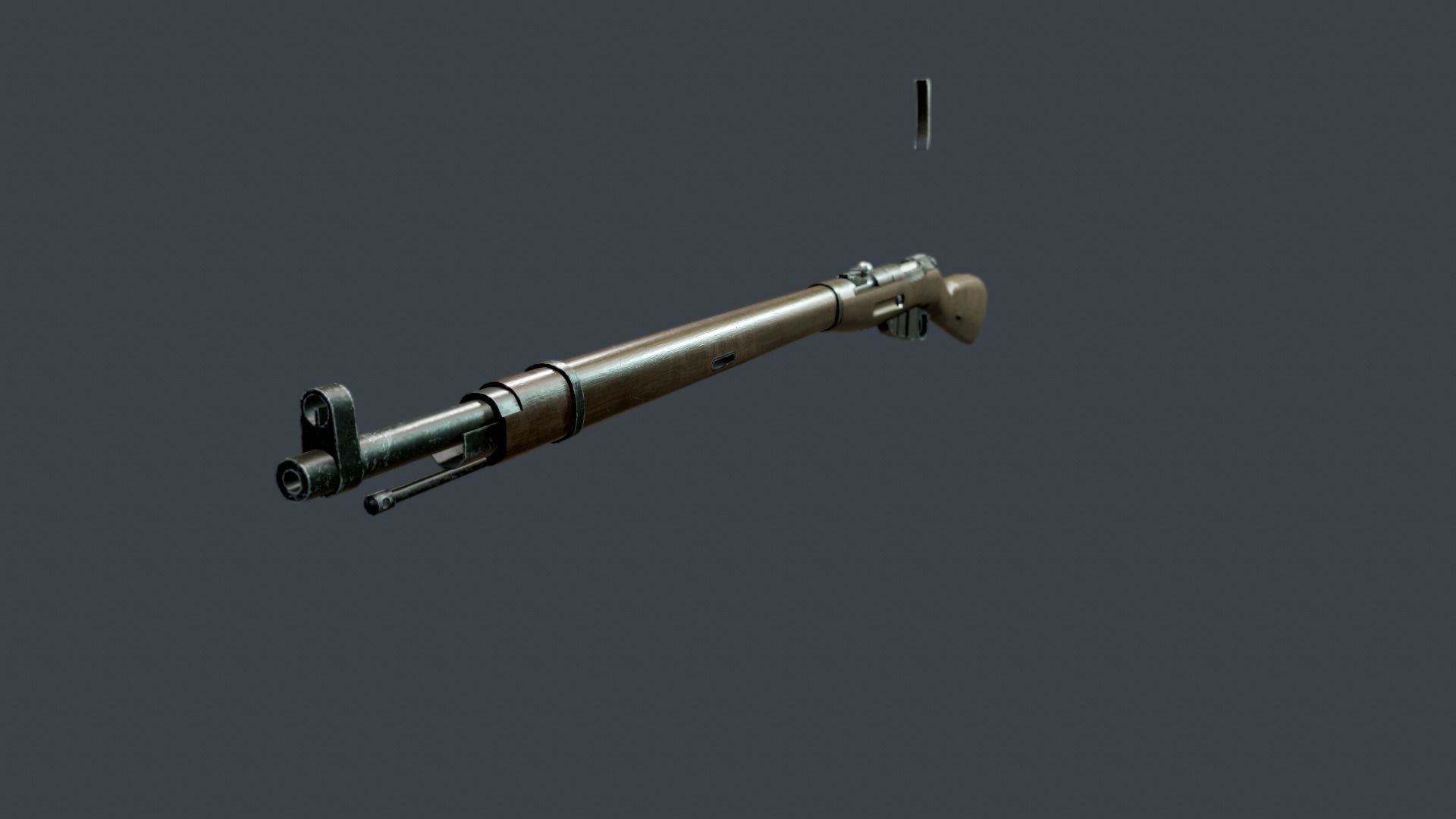 Mosin Nagant Rifle scratched Low-poly 3D model_4