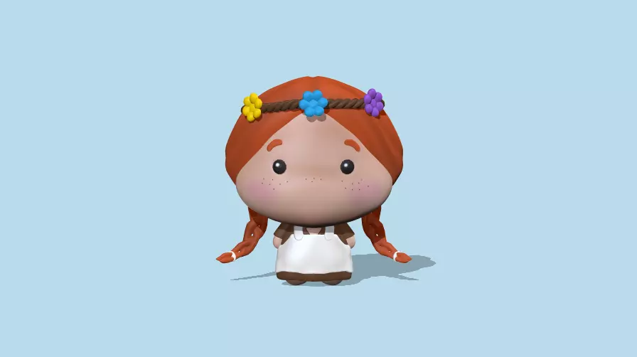A cute Anne Fanart to decorate and play 3D print model