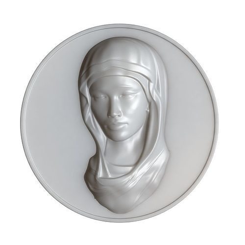 Maria Virgin Cameo Brooche 3D print model