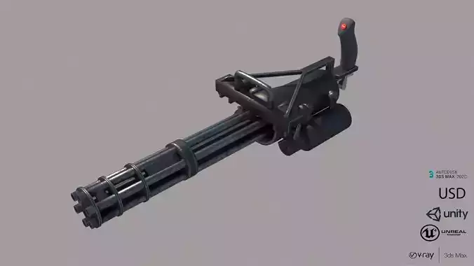 Modern Minigun M134 Low-poly 3D model