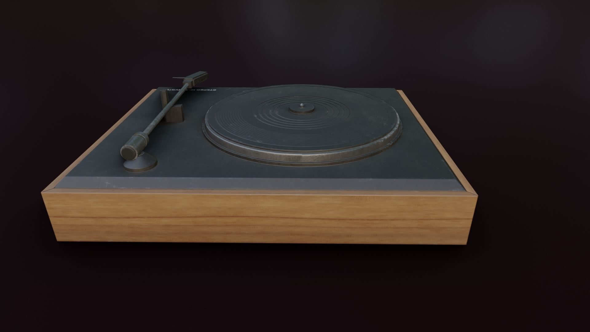 Moderately Dirty Record Player Low-poly 3D model_21