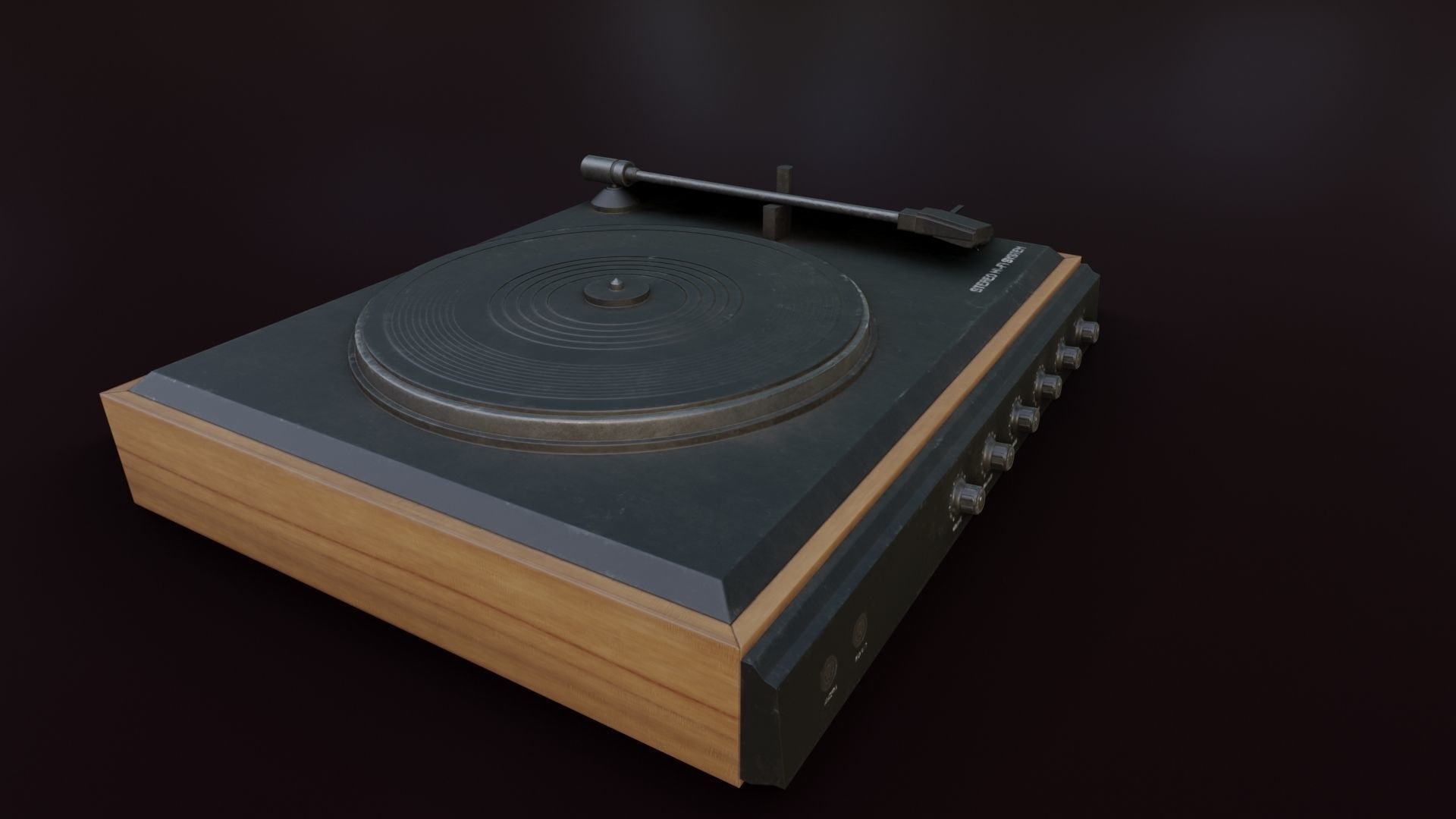 Moderately Dirty Record Player Low-poly 3D model_31