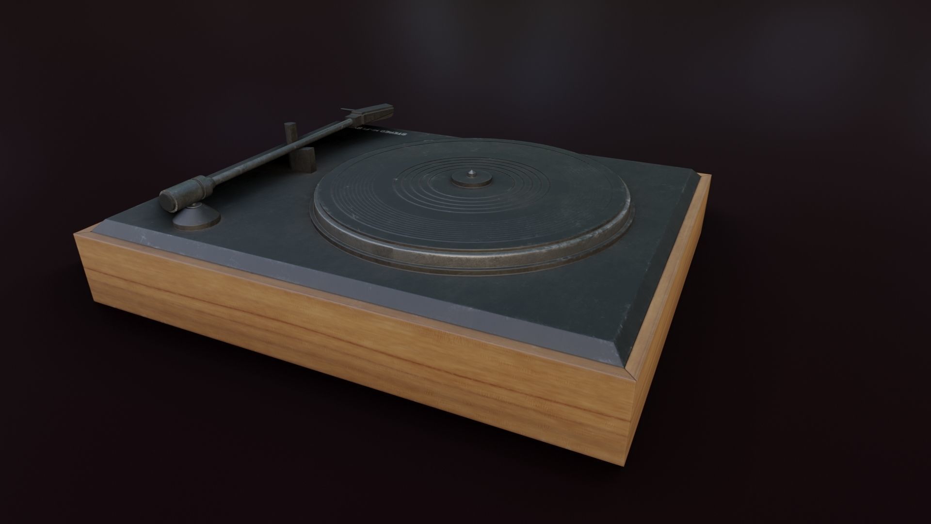 Moderately Dirty Record Player Low-poly 3D model_23
