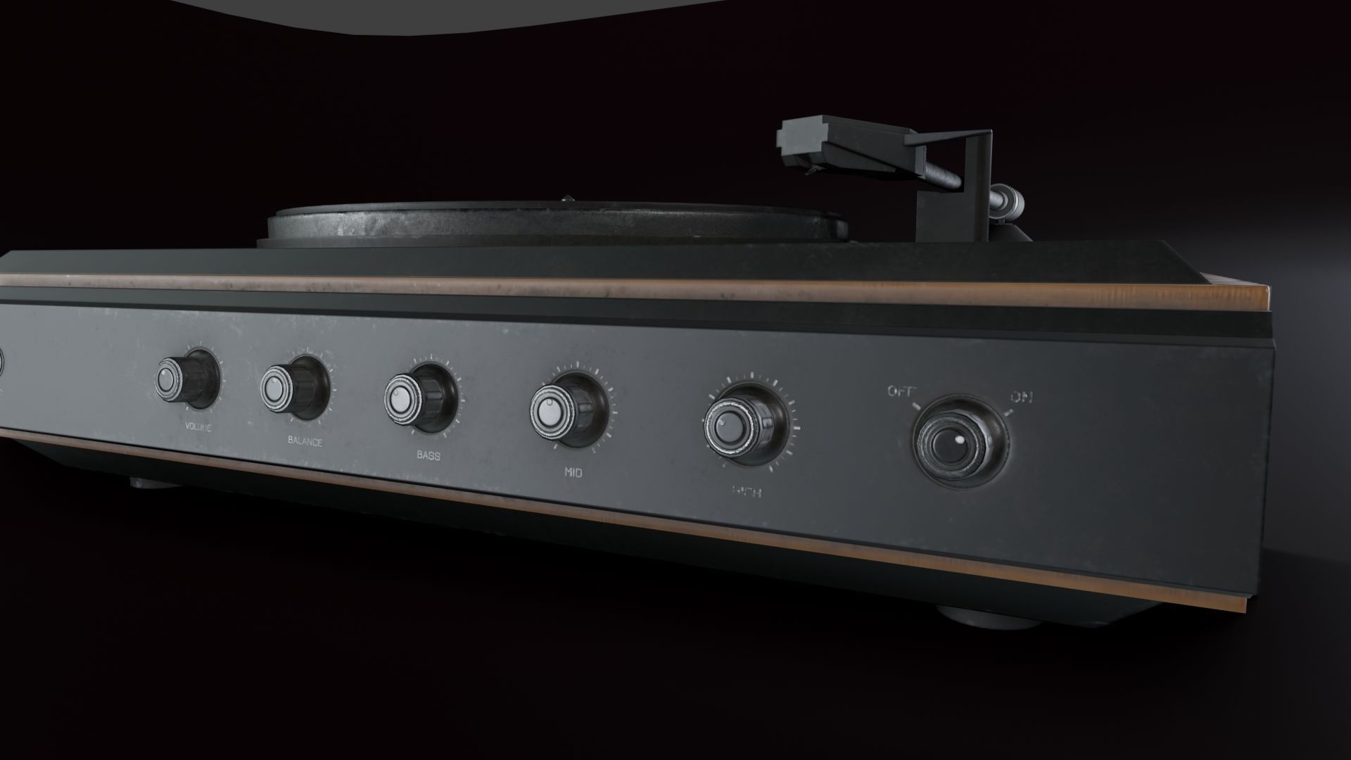 Moderately Dirty Record Player Low-poly 3D model_34