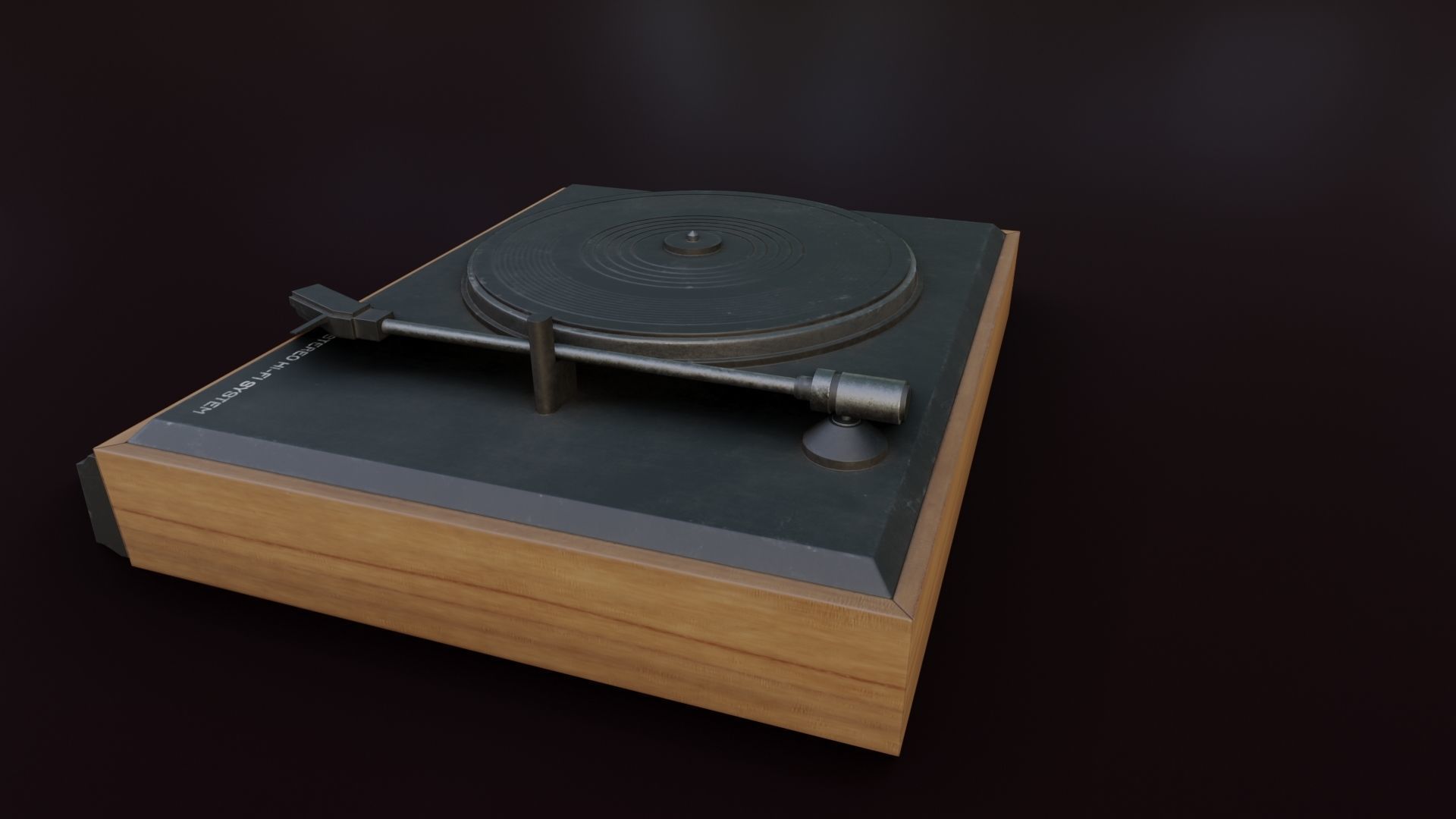 Moderately Dirty Record Player Low-poly 3D model_15