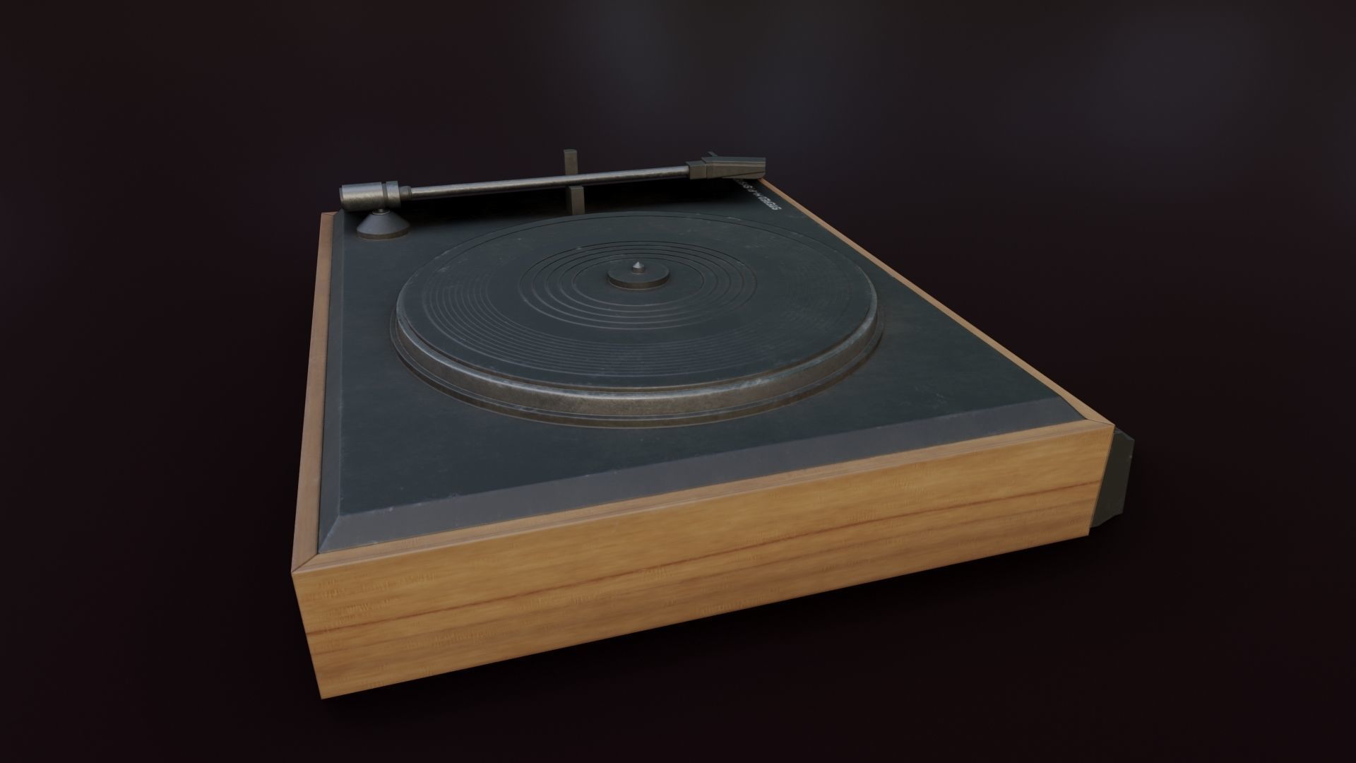 Moderately Dirty Record Player Low-poly 3D model_27