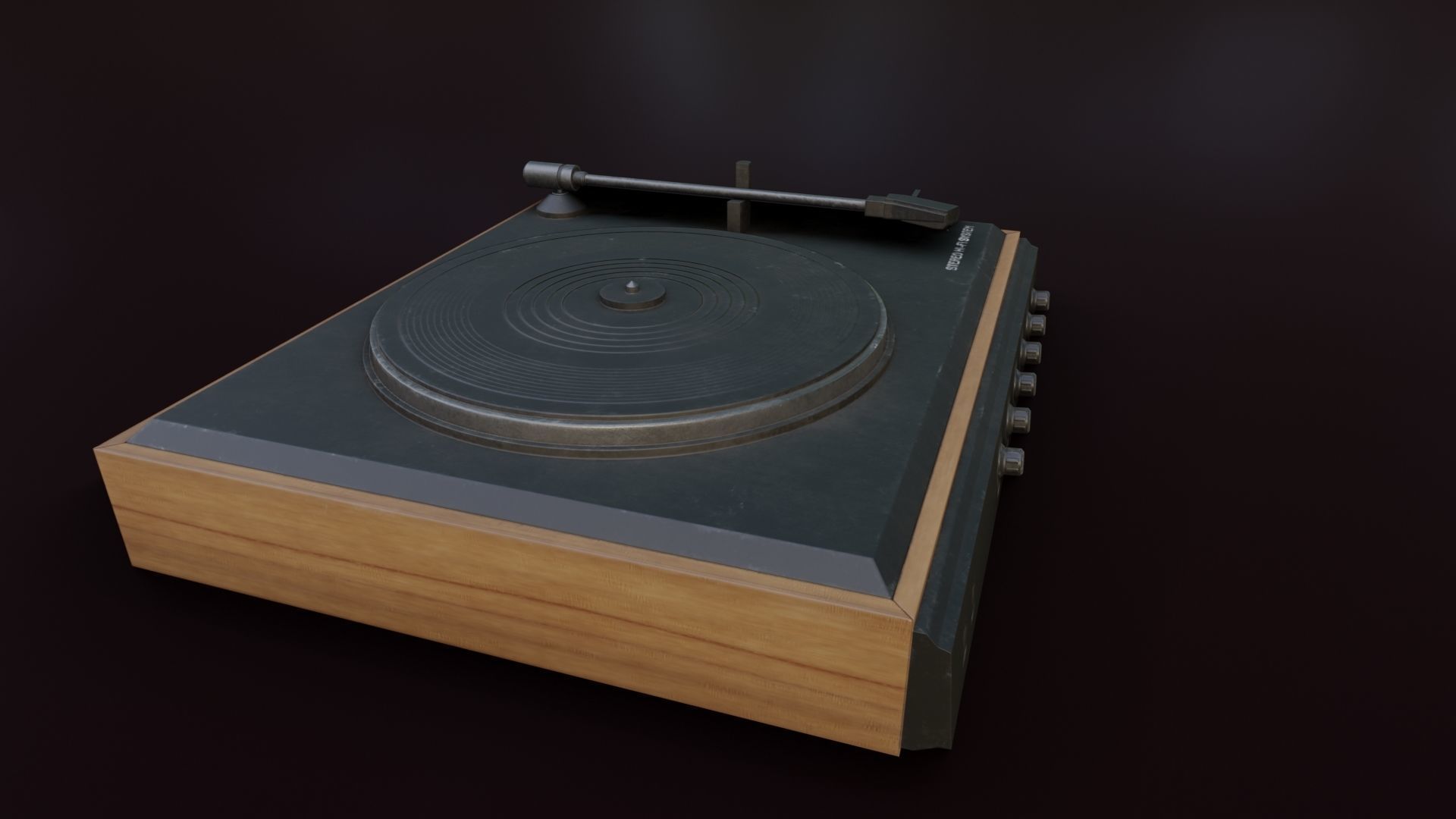 Moderately Dirty Record Player Low-poly 3D model_30