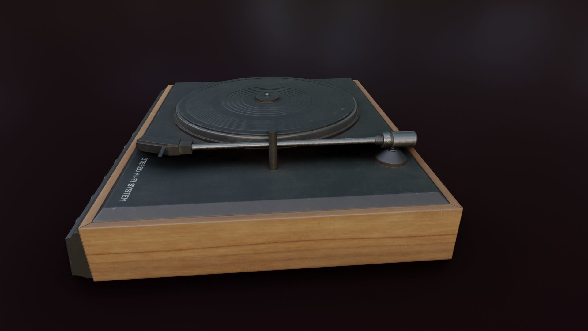 Moderately Dirty Record Player Low-poly 3D model_13