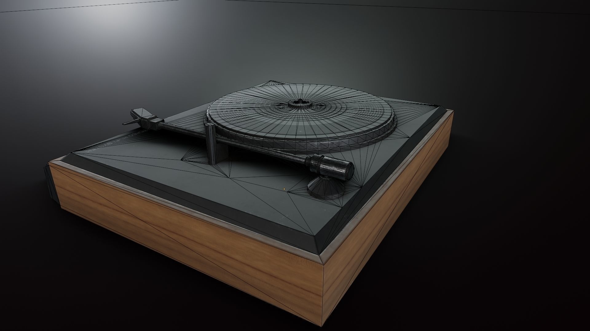 Moderately Dirty Record Player Low-poly 3D model_3