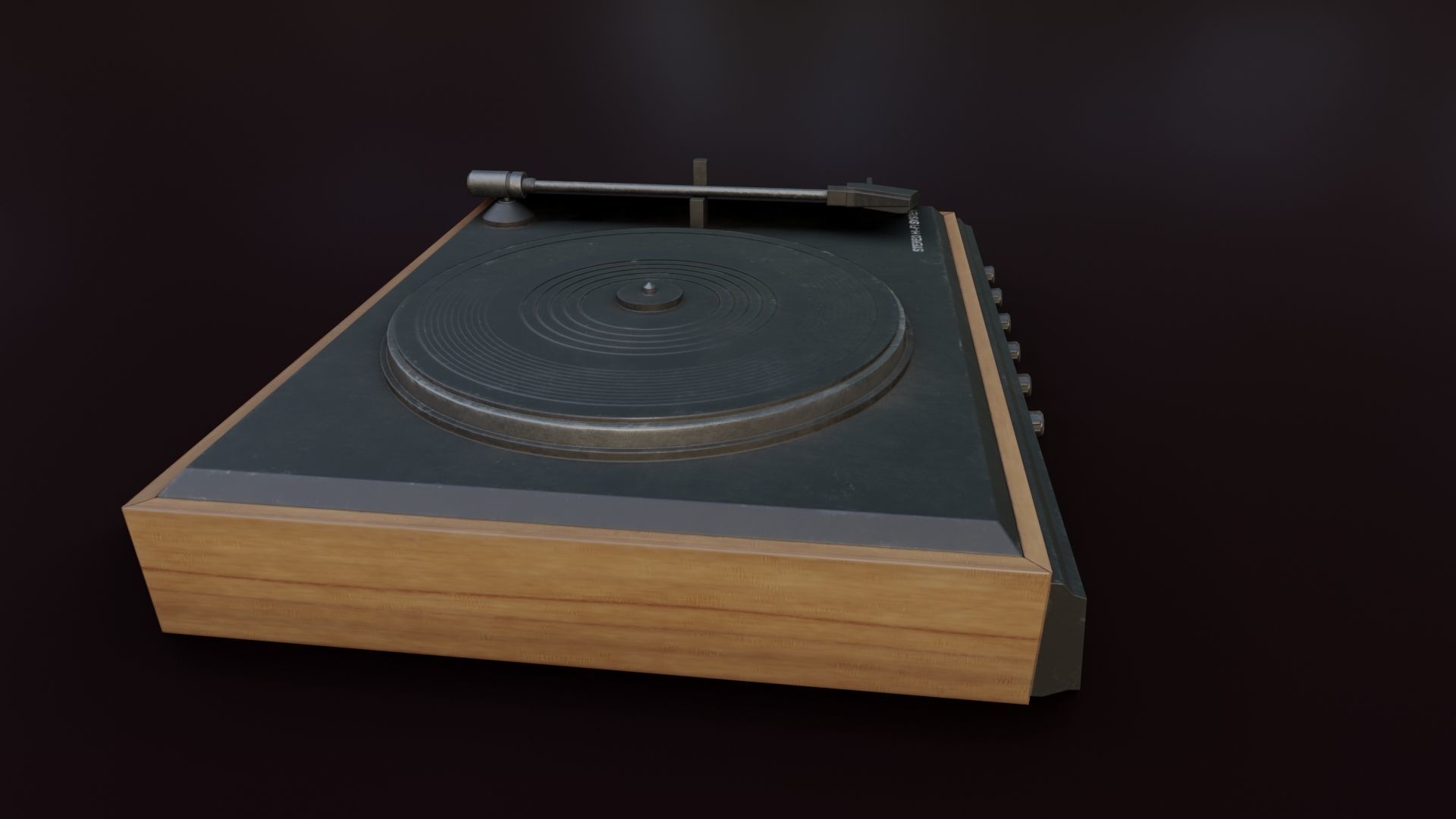 Moderately Dirty Record Player Low-poly 3D model_29