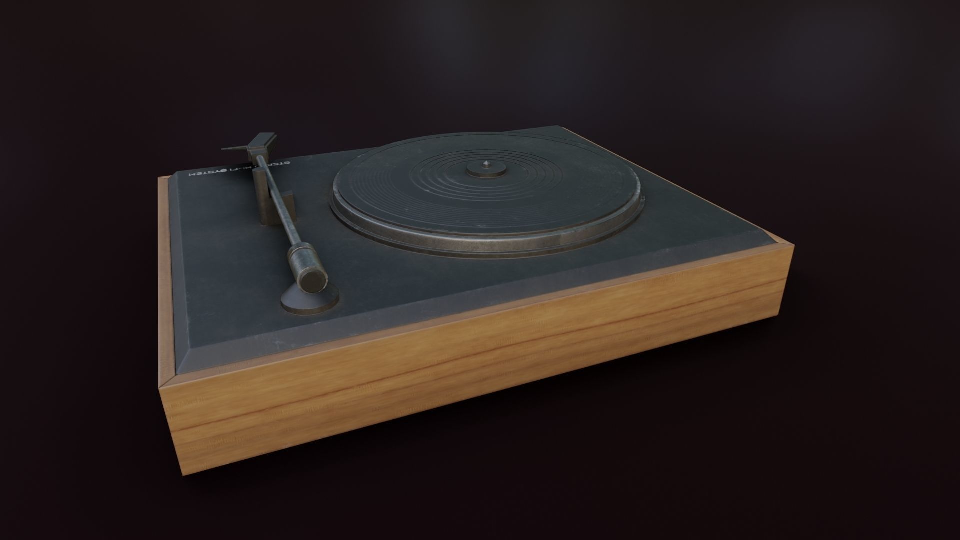 Moderately Dirty Record Player Low-poly 3D model_19