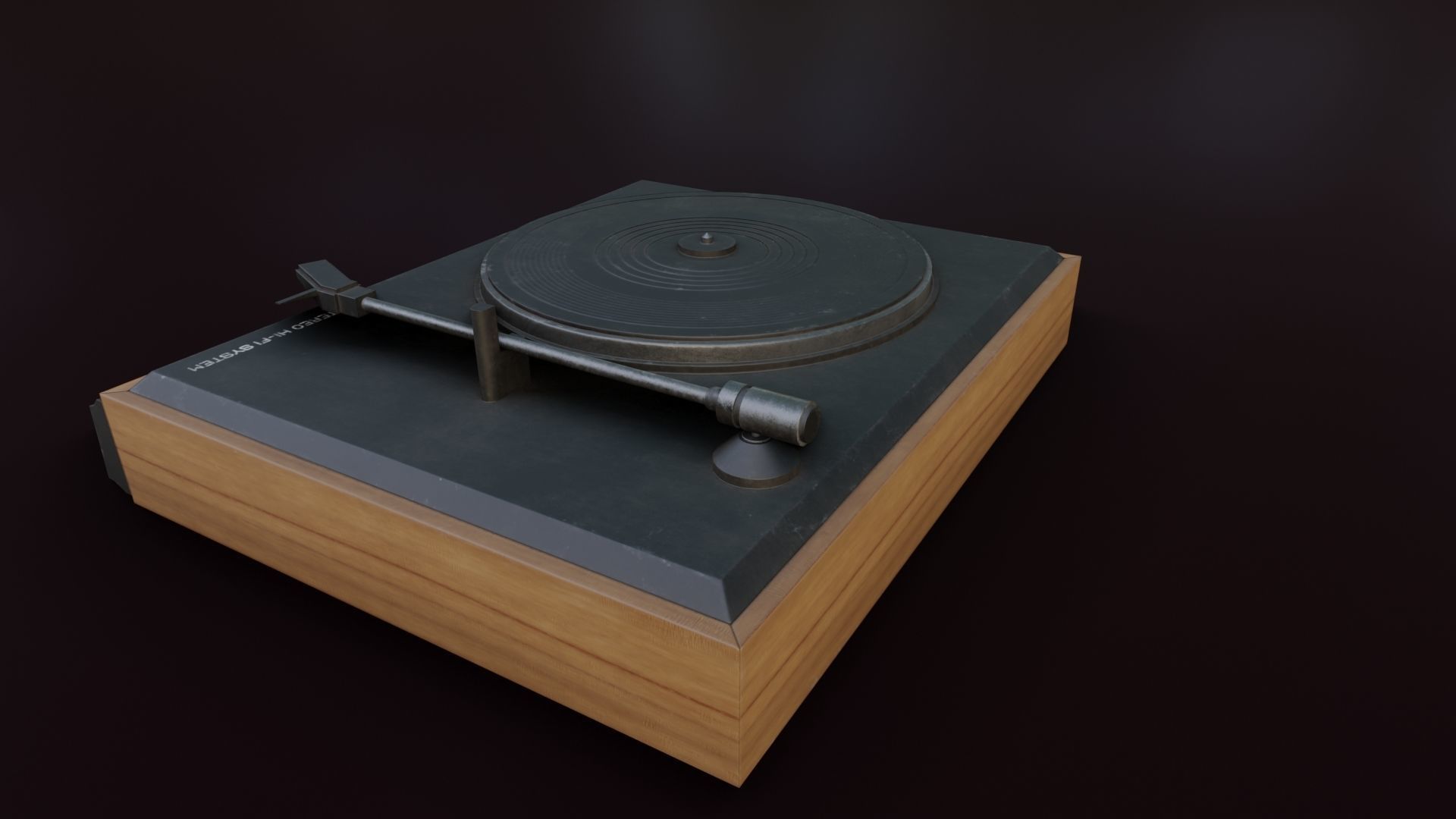 Moderately Dirty Record Player Low-poly 3D model_16