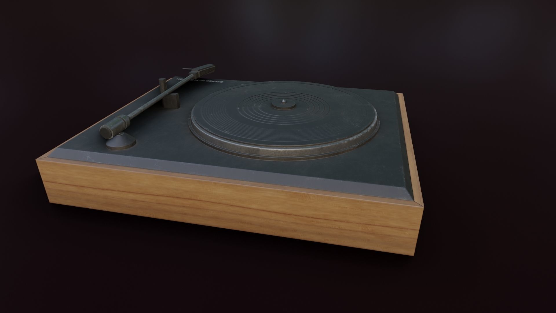 Moderately Dirty Record Player Low-poly 3D model_22