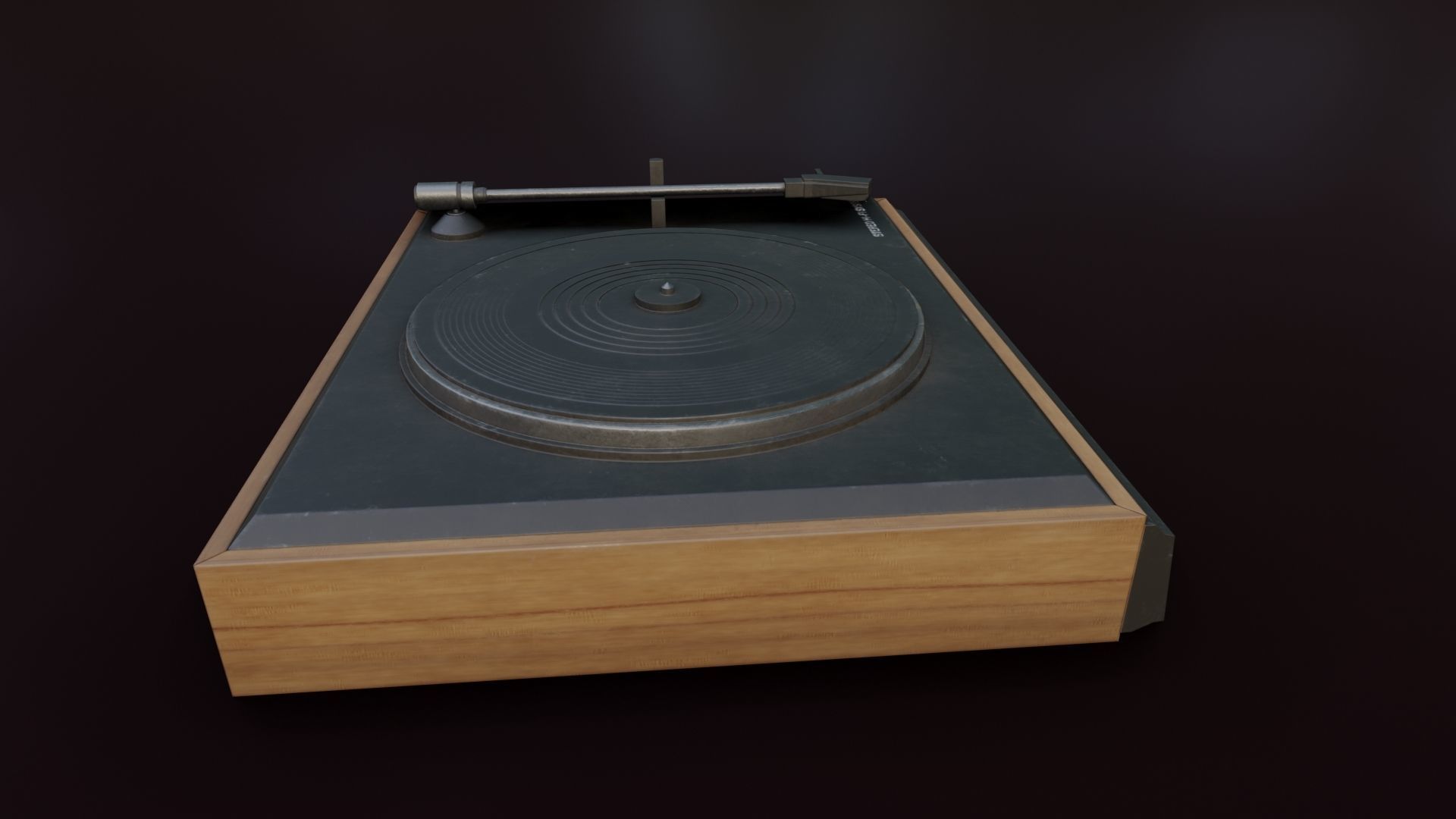 Moderately Dirty Record Player Low-poly 3D model_28