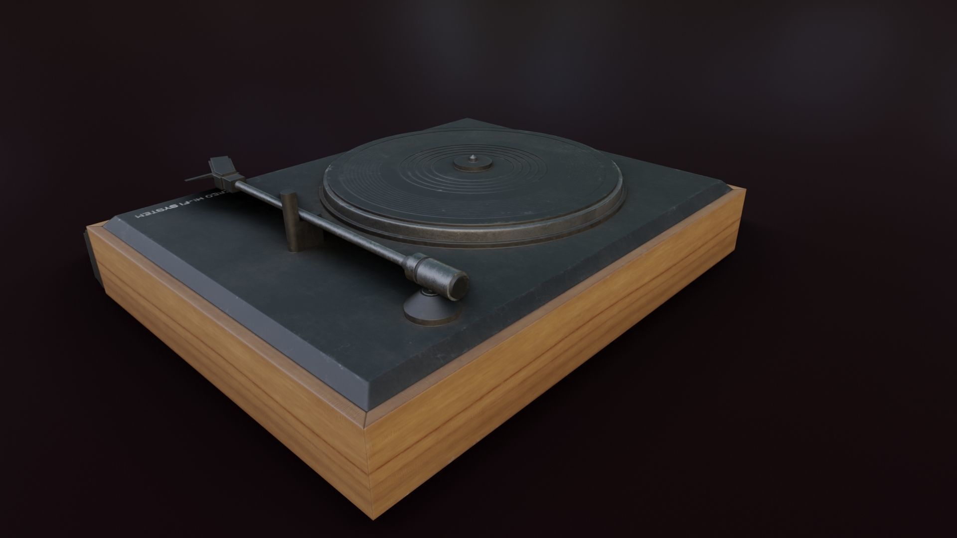 Moderately Dirty Record Player Low-poly 3D model_17