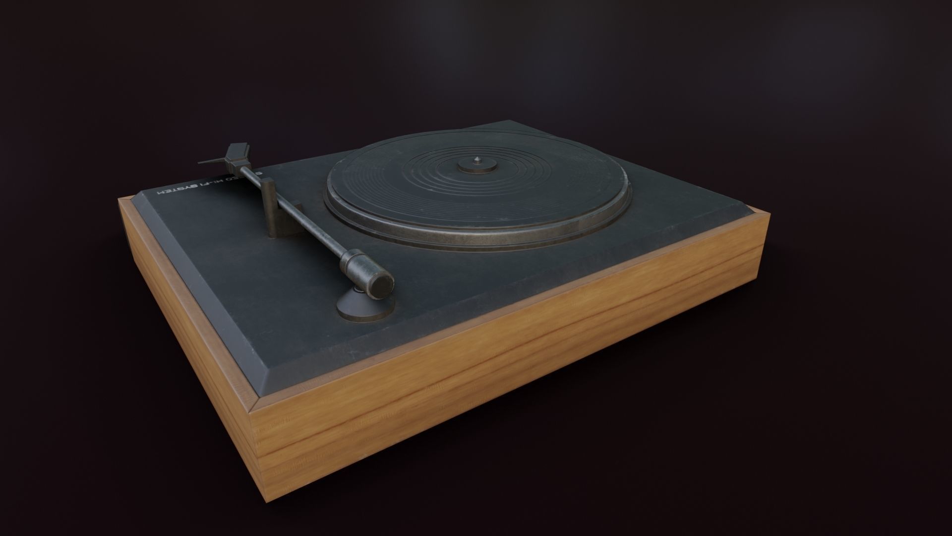 Moderately Dirty Record Player Low-poly 3D model_18