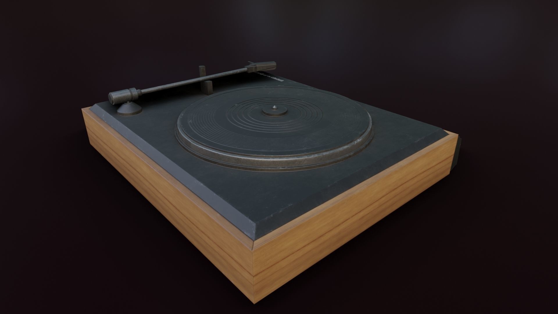 Moderately Dirty Record Player Low-poly 3D model_25