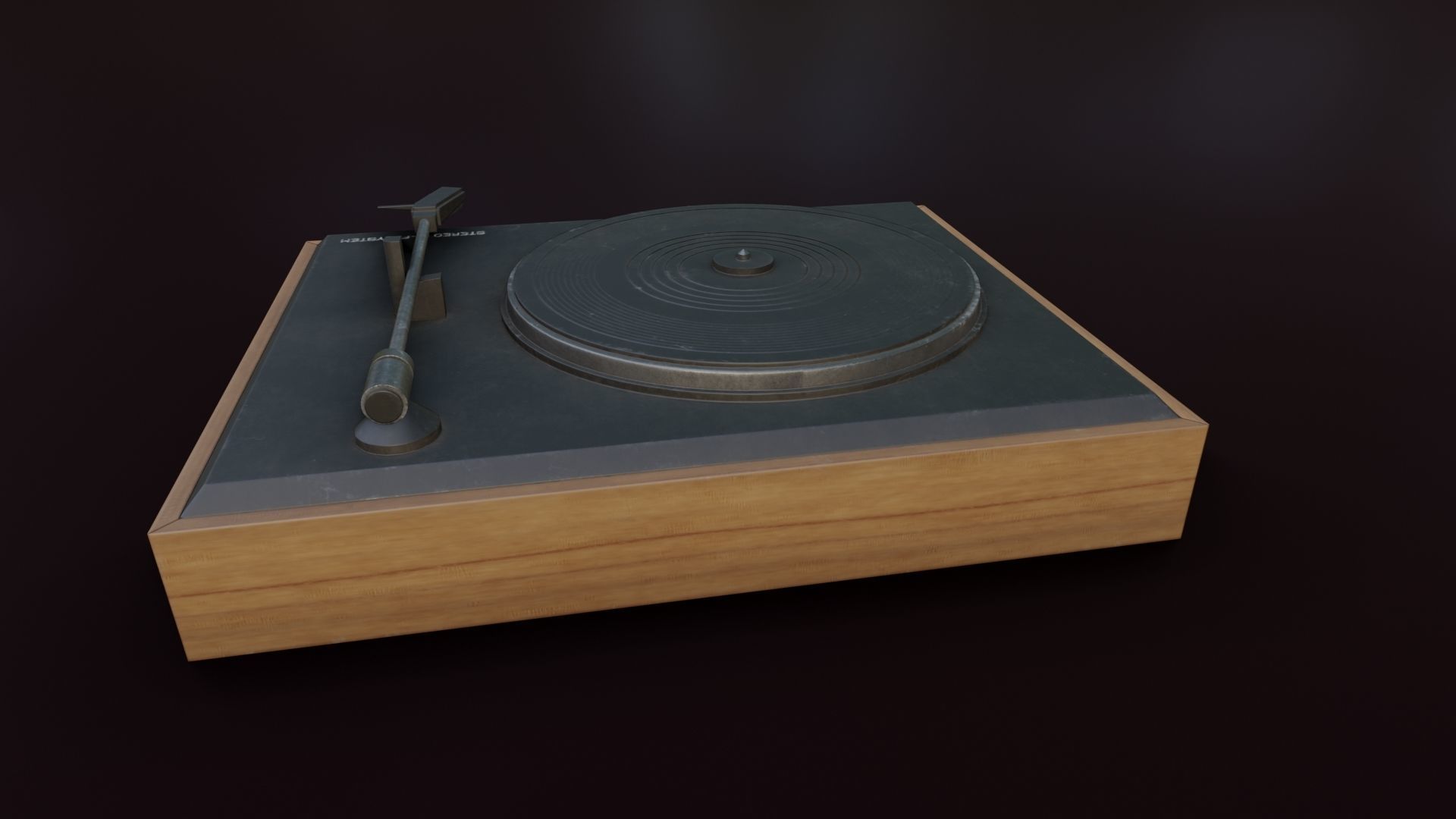 Moderately Dirty Record Player Low-poly 3D model_20