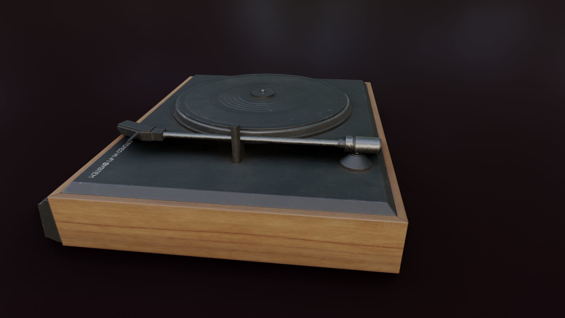 Moderately Dirty Record Player Low-poly 3D model_14
