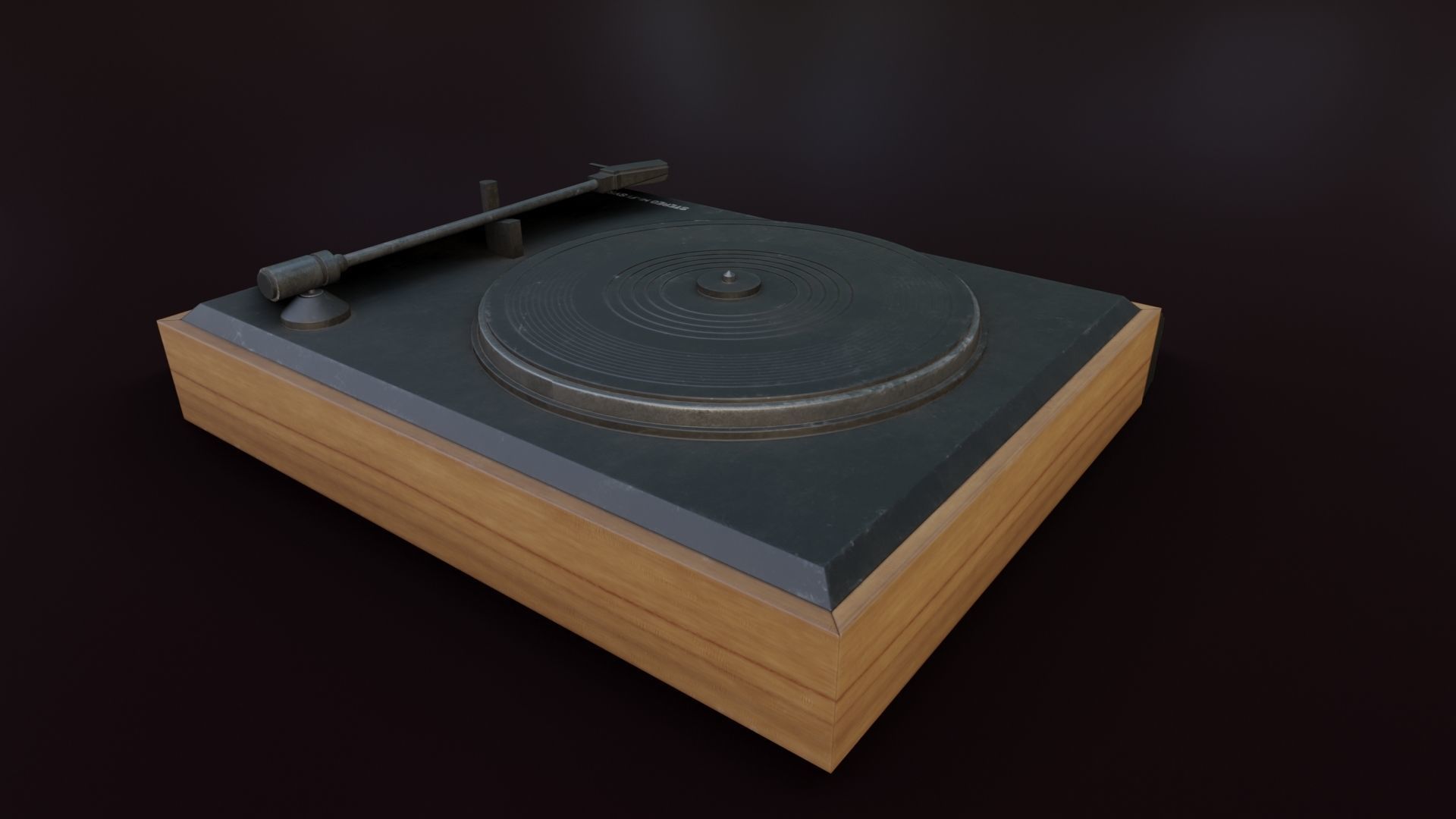 Moderately Dirty Record Player Low-poly 3D model_24