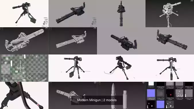 Modern Minigun 3D Model Collection