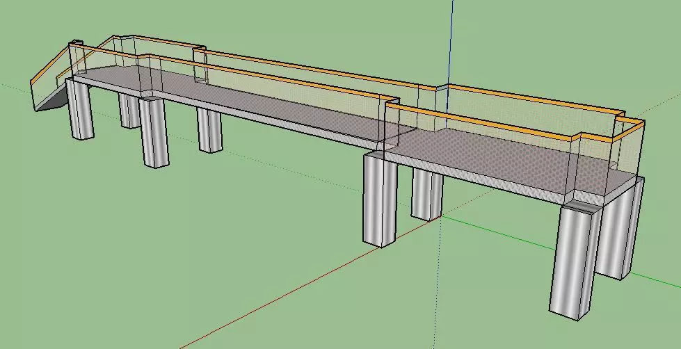platform bridge with stairs and railings Texture_0