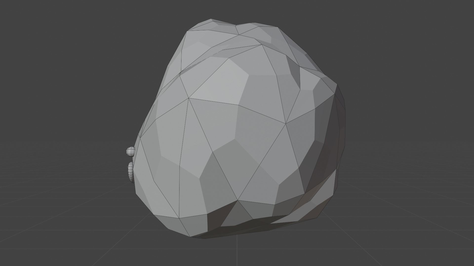 Happy Astroid - Funny Cartoon Style Lowpoly Low-poly 3D model_7