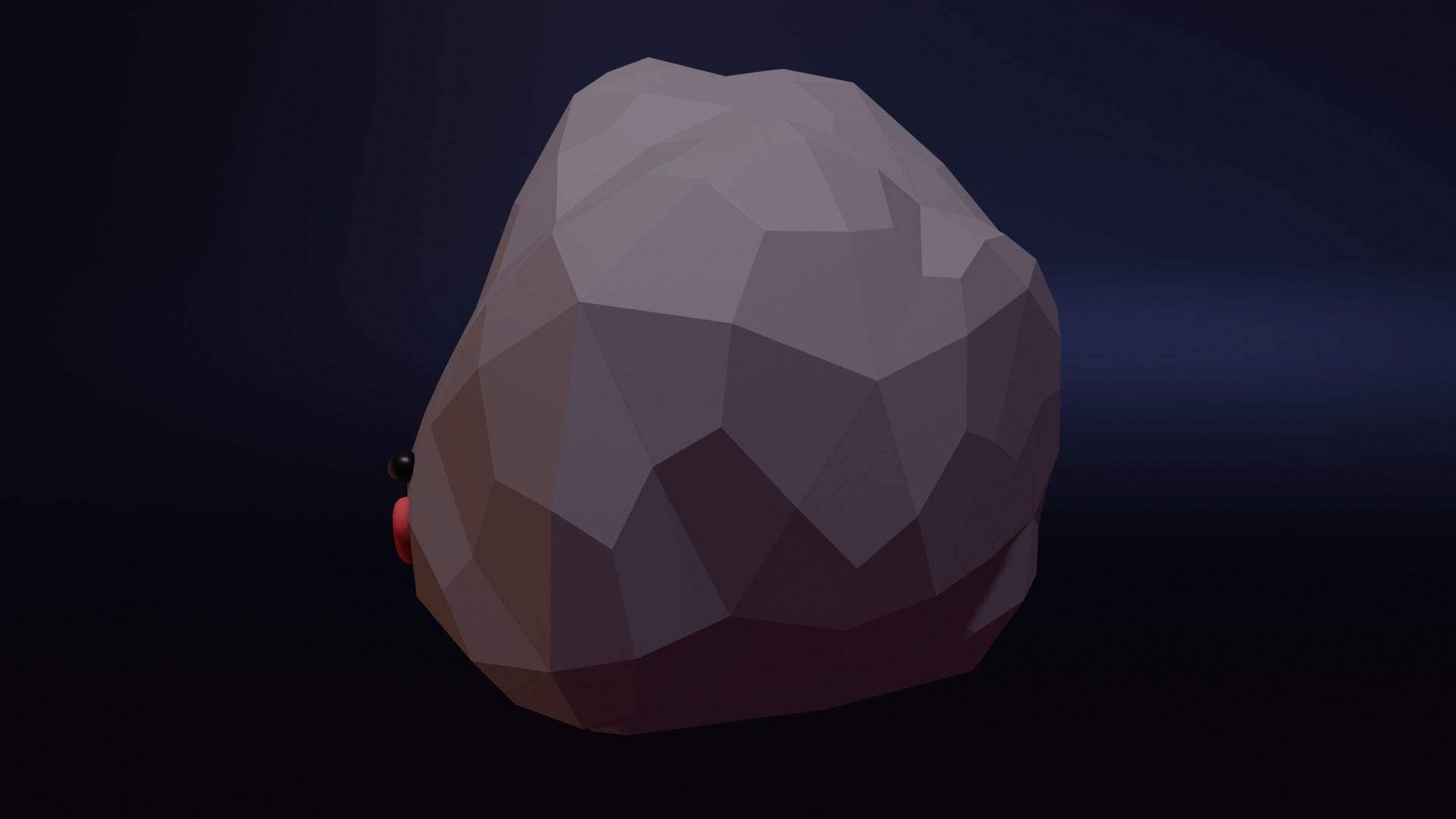 Happy Astroid - Funny Cartoon Style Lowpoly Low-poly 3D model_3