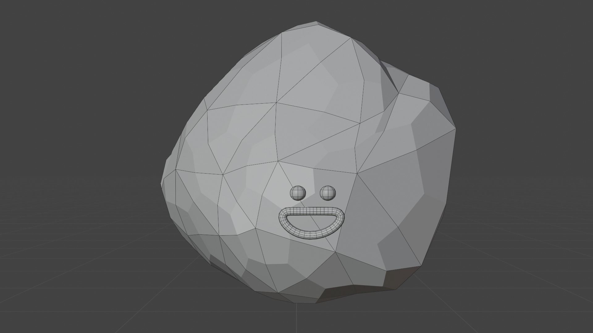 Happy Astroid - Funny Cartoon Style Lowpoly Low-poly 3D model_4