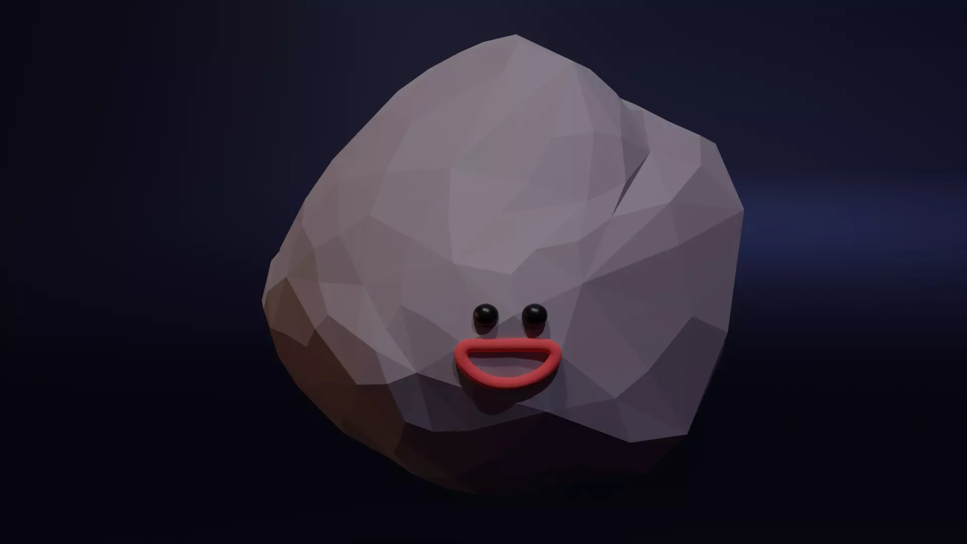 Happy Astroid - Funny Cartoon Style Lowpoly Low-poly 3D model_0
