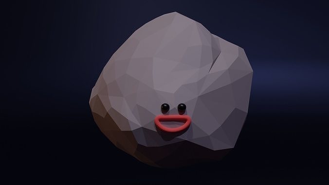 Happy Astroid - Funny Cartoon Style Lowpoly Low-poly 3D model