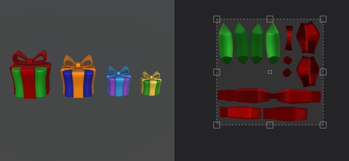 Gifts colorful gift boxes Low-poly 3D model_16