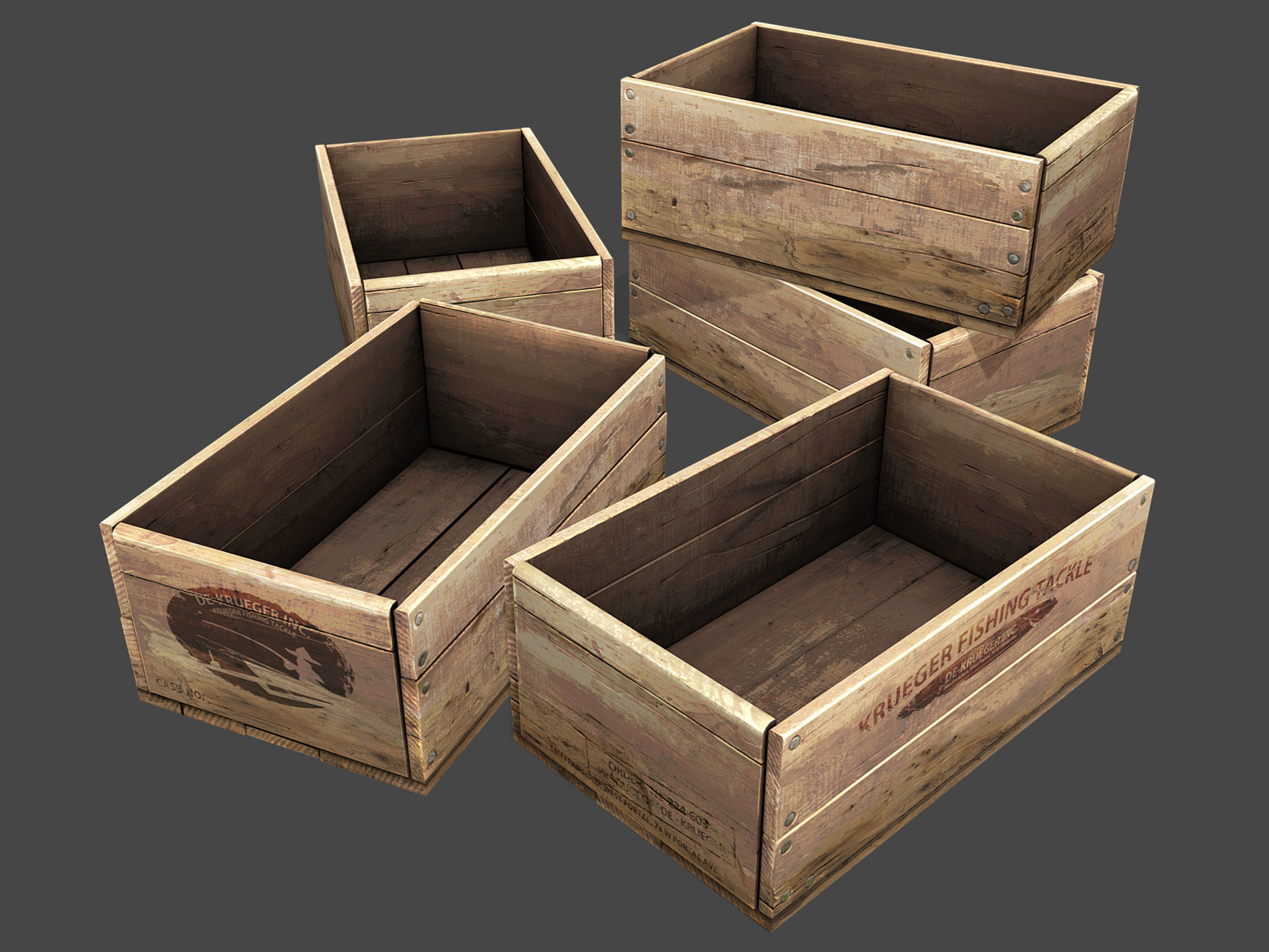 Old Wooden Crates Pack 3D Model Collection_20