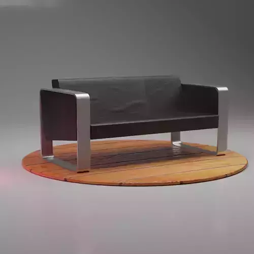 couch leather sofa on wooden platform