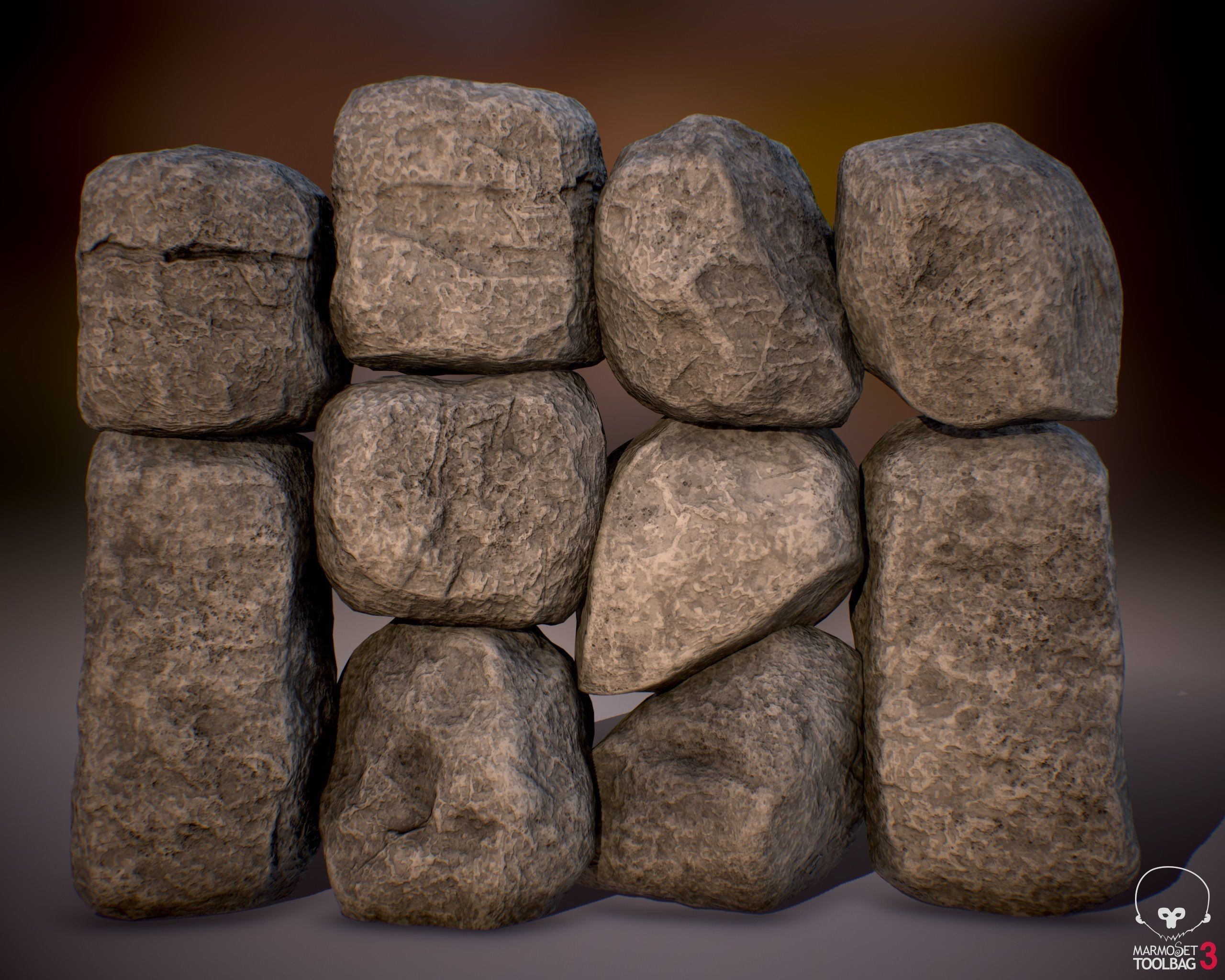 Rock Boulder Pack 02 - PBR 4K Low-poly 3D model_3