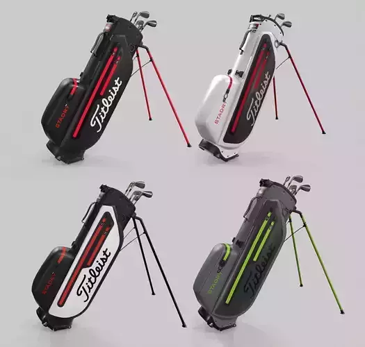 Titleist 4 colors StaDry Golf Bag Plus 3D Model Collection