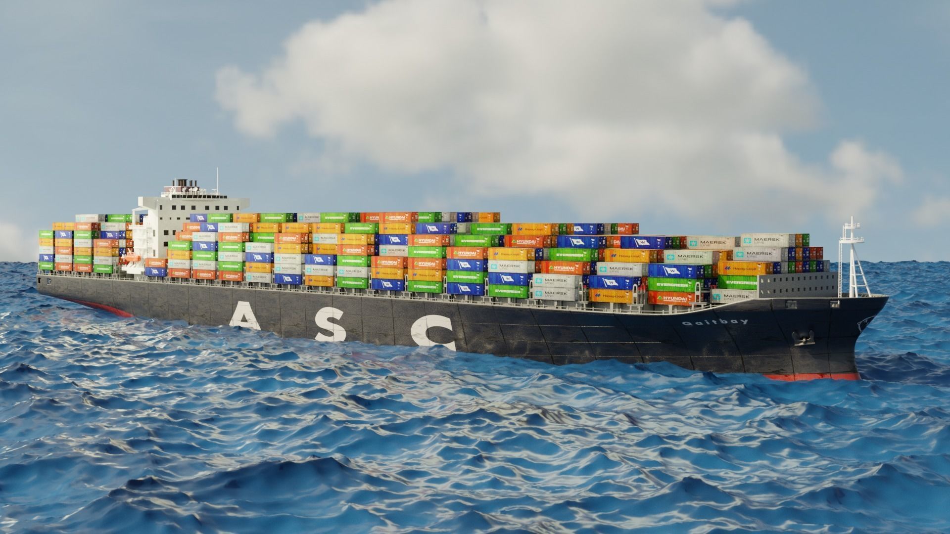 ASC Qaitbay container ship 3D model_9